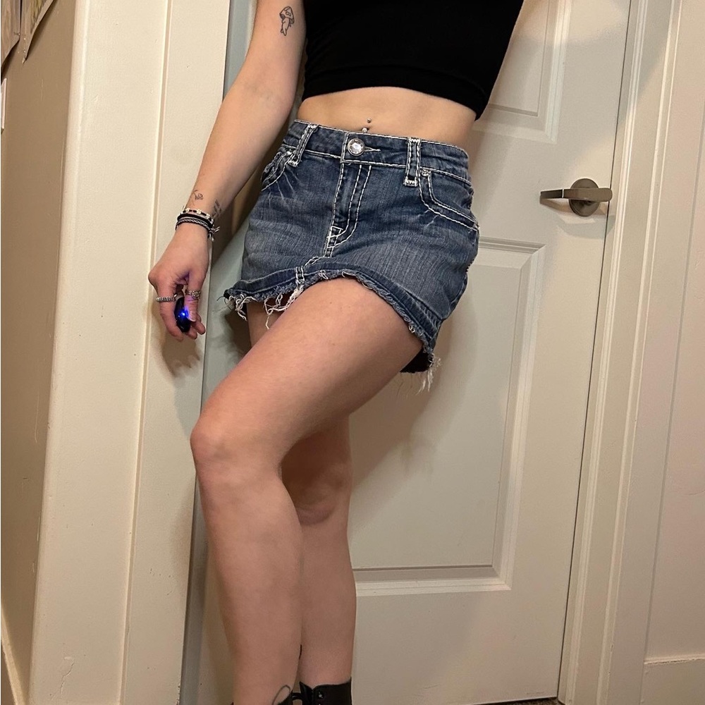 Y2K MINI JEAN SKIRT